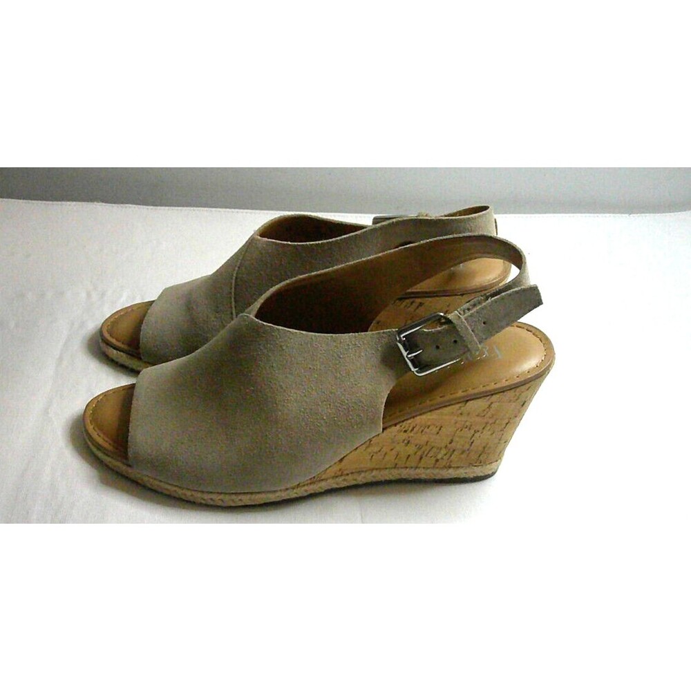 Franco Sarto Julien Suede and Cork Sandal. Taupe  Wiith Box  Size 9 . - Picture 4 of 8